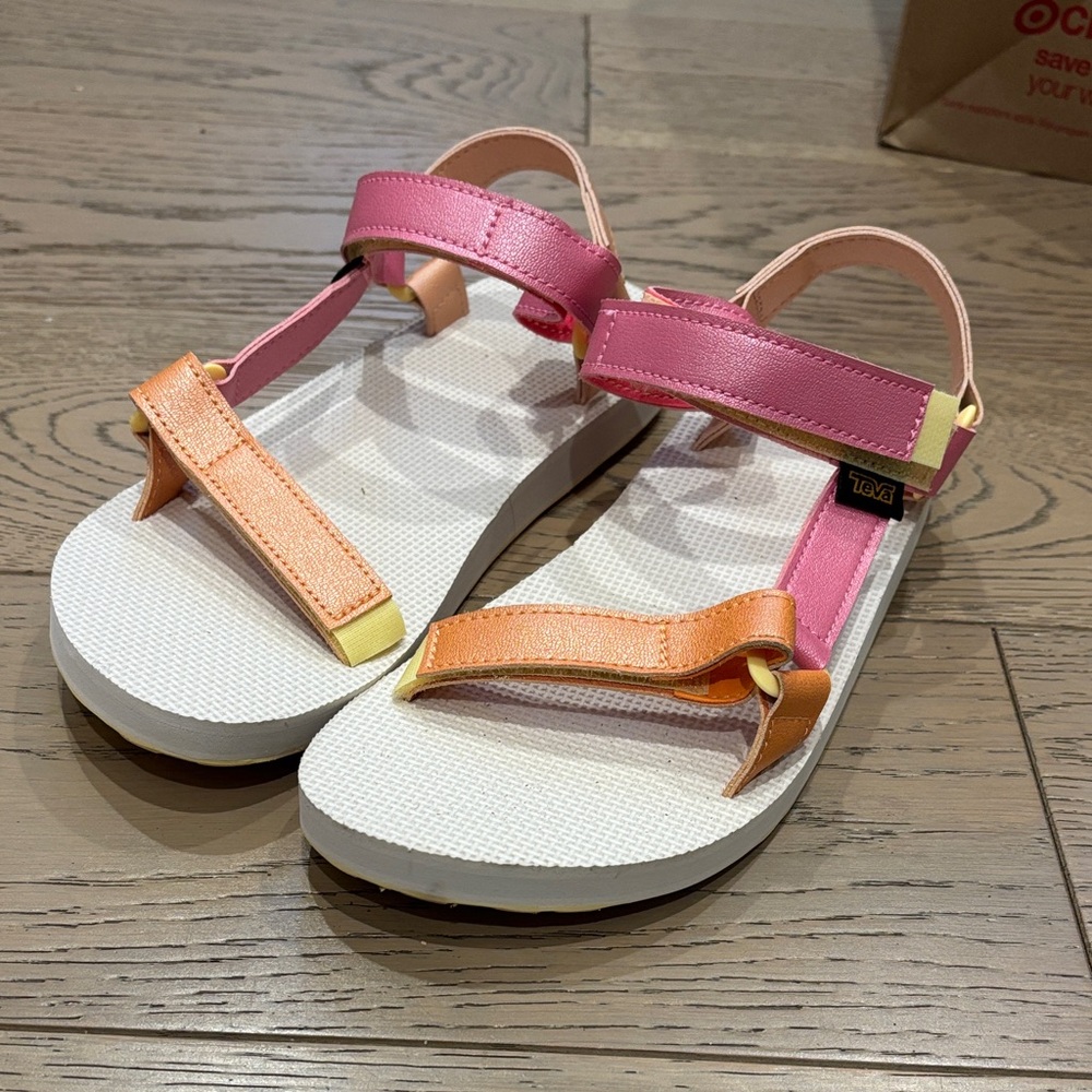 Teva Kids Pink and Orange Strappy Sandals